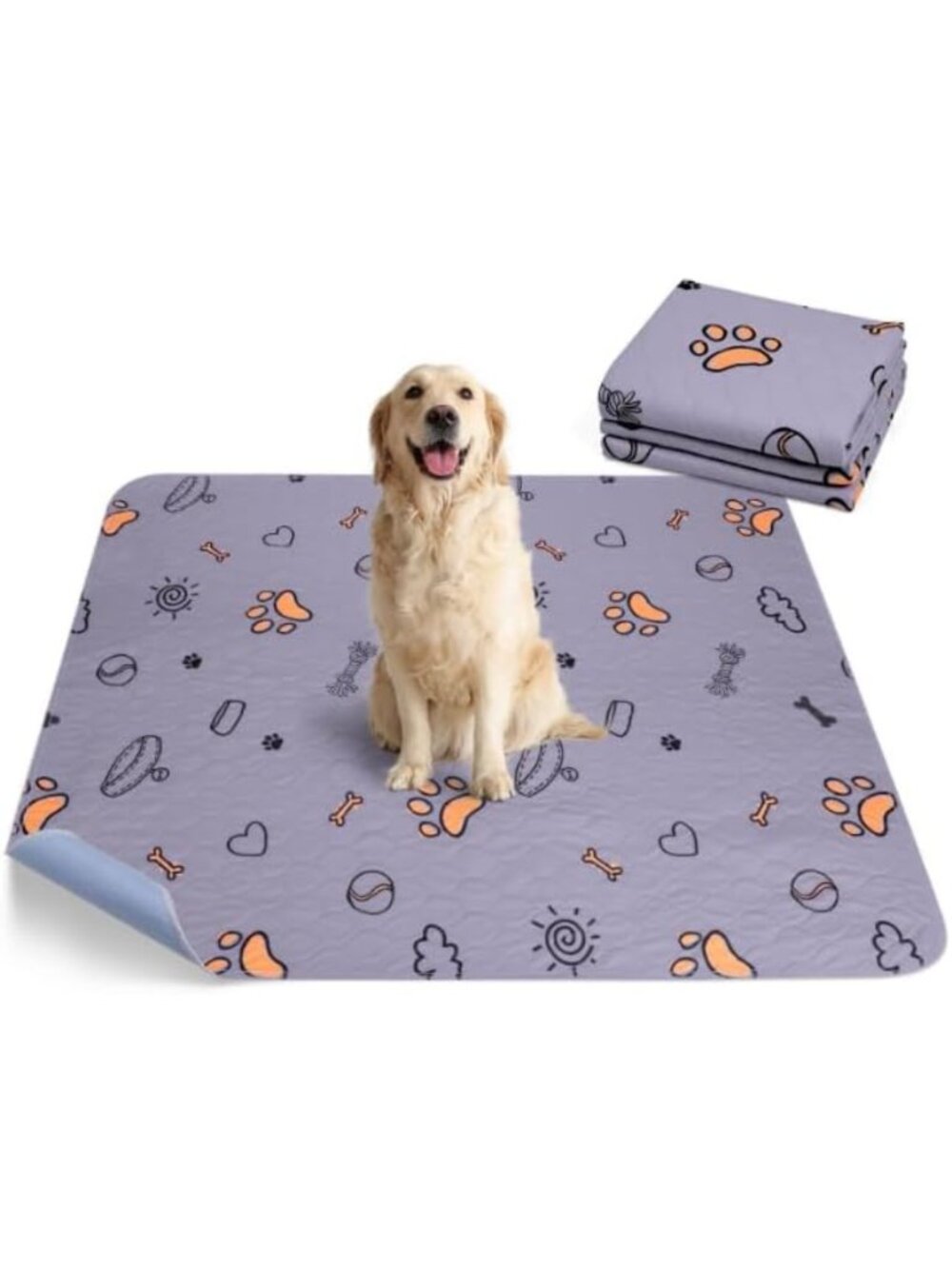Super Absorbent Washable Dog Pee Pads, 2 Pack, 34"x36", Purple, Pet Training